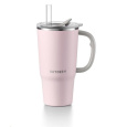 BUYDEEM Termo hrnček so slamkou 700 ml, model DS57, farba ružová
