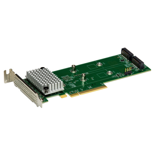 Supermicro Hybrid M.2 NVMe/SATA SSD RAID 0,1 Card x8 PCIe Gen4 Host interface