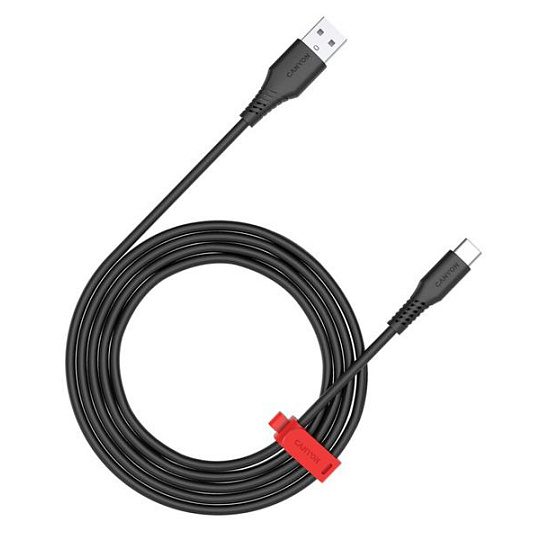 Canyon OnWire 18TP, 2 m kábel, USB-A / USB-C, 18 W, 480 mbps, čierny