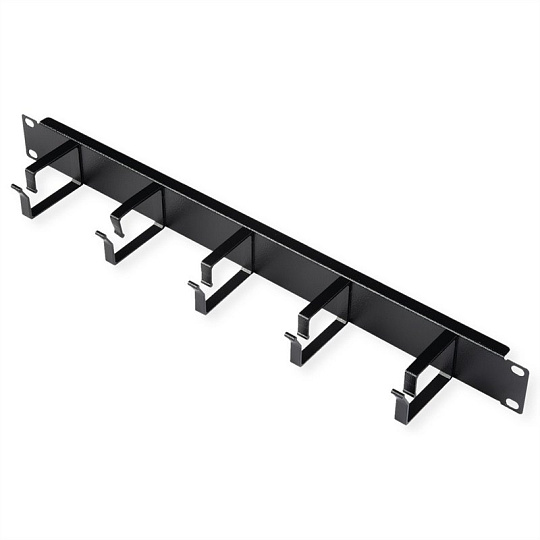 19" Panel vyväzovací, organizér 1U, lišta 5x oko (Typ G) 40x60mm, kovový, čierny RAL9005 19" Panel vyväzovací, organizér 1U, lišta 5x oko (Typ G) 40x60mm, kovový, čierny RAL9005