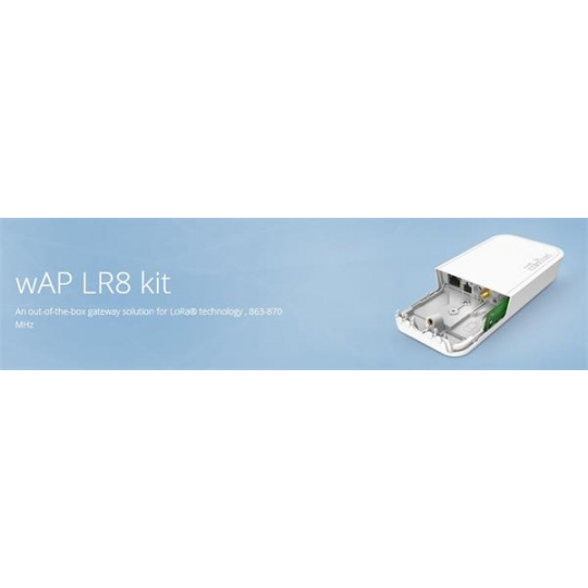 MIKROTIK RouterBOARD wAP LoRa8 kit + L4 (650MHz, 64MB RAM, 1xLAN, 1x 2,4GHz, 1x LoRa 863-870 MHz)