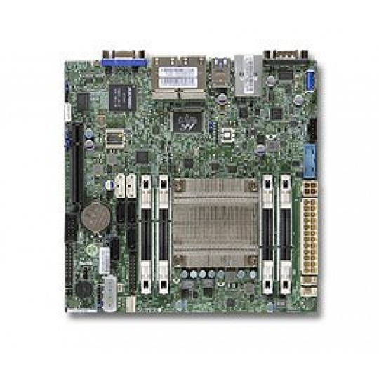 Supermicro Motherboard   MB Atom C2550 4-core (16W TDP), 4x DDR3 ECC SODIMM, 2xSATA3, 4xSATA2,1xPCI-E x8, 4xLAN,