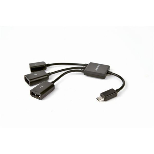 Gembird adaptér / hub OTG mobil 2 x USB 2.0 (F) + 1 x microUSB (F) na microUSB (M)