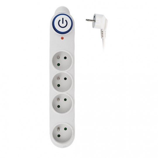 Solight prepäťová ochrana, 150J, 4 zásuvky, 1,5m, biela