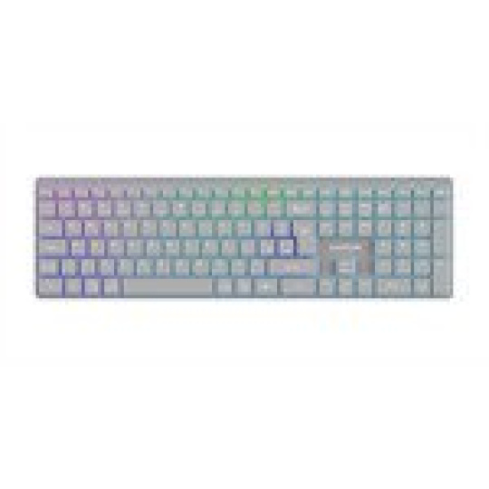 Canyon HKB-W11, 2v1 bezdrôtová klávesnica, vodeodolná, 12 multimed. kláves, RGB podsv, plnohodn. veľkosť, štíhla, US,šed