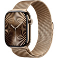 Apple Watch Series 10 GPS + Cellular 42mm Gold Titanium Case with Gold Milanese Loop