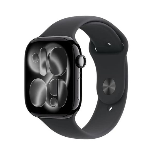 Apple Watch Series 11 GPS + Cellular 42mm Jet Black Aluminium Case with Black Sport Band - M/L Apple Watch Series 11 GPS + Cellular 42mm Jet Black Aluminium Case with Black Sport Band - M/L