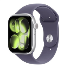 Apple Watch Series 11 GPS + Cellular 46mm Silver Aluminium Case with Purple Fog Sport Band - M/L