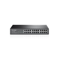 TP-LINK TL-SF1024D 24-Port 10/100M Switch, 24 10/100M RJ45 Ports, 1U 13-inch Rack-mountable Steel Case