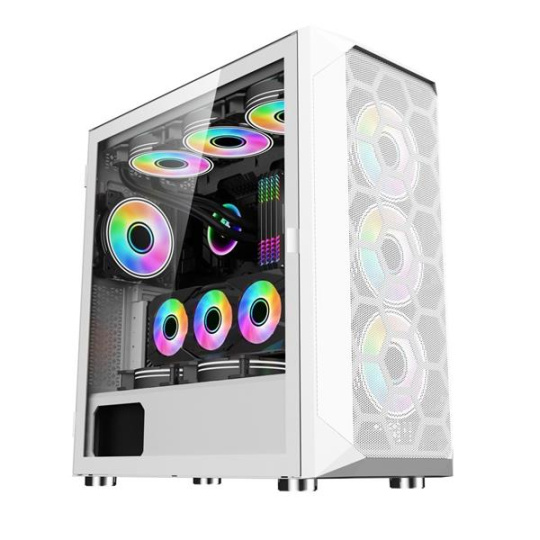 1stCOOL MiddleTower Wind Storm White, E-ATX, USB3.0 + set 4x ARGB fan