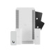 Ubiquiti Connects to in-elevator readers with PoE to authorize floor selection. Supports up to 18 floors with digital in
