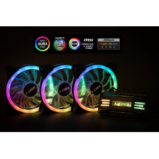 1stCOOL KIT AURA EVO 2 ARGB, 3x Dual Ring 120mm ventilátor + ARGB radič + diaľkový ovládač