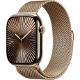 Apple Watch Series 10 GPS + Cellular 46mm Gold Titanium Case with Gold Milanese Loop - S/M