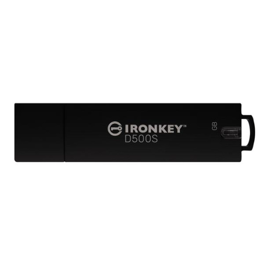 16 GB . USB 3.2 kľúč . Kingston IronKey D500S, čierny ( r260MB/s, w190MB/s)