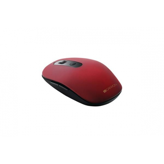 Canyon 2 in 1 Wireless optical mouse with 6 buttons, DPI 800/1000/1200/1500, 2 mode(BT/ 2.4GHz), Battery AA*1pcs, Red, silent swit