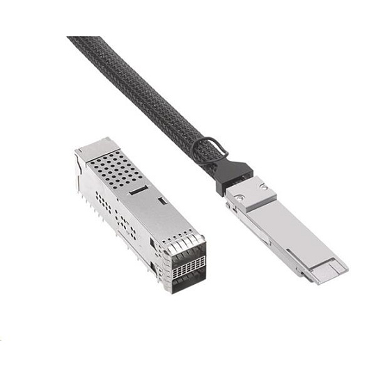 QSFP28-DD 400Gbps na 2x QSFP56 200Gbps pasivní metalický kabel, 2m, 28AWG, MELLANOX comp.