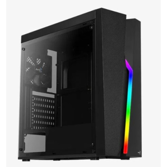 Aerocool Bolt, skrinka ATX, RGB LED, ventilátor, čierna
