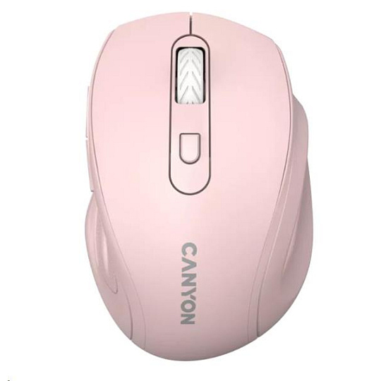 Canyon OnClick 20, Wireless 2.4GHz optická myš, tichá, 6 tlačidiel, 1.600 dpi,  akcelerácia 8G, ružová