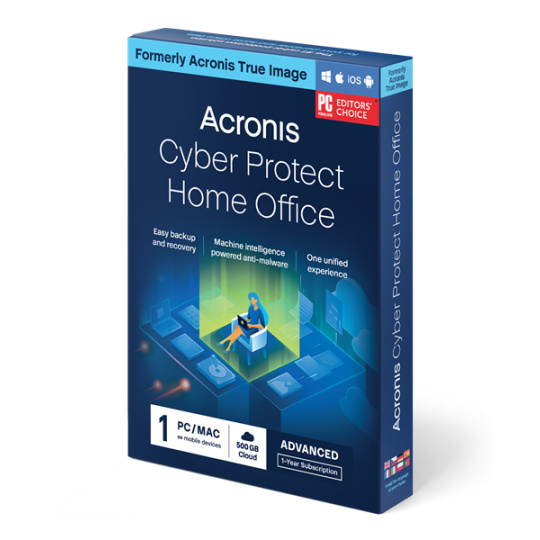 Acronis Cyber Protect Home Office Advanced 3 Computers + 500 GB Acronis Cloud Storage - 1 year subscription ESD