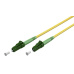 Optický kábel LC/APC-LC/APC, 2m Simplex OS2(9/125µm), LSOH, 3mm, žltý