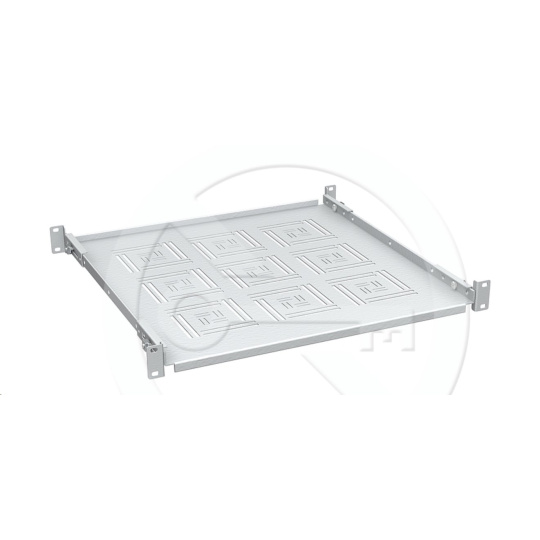Solarix Polica 19" 1U 450mm pevná RAL 7035 úchyt na předne aj zadné lišty UP-14-G