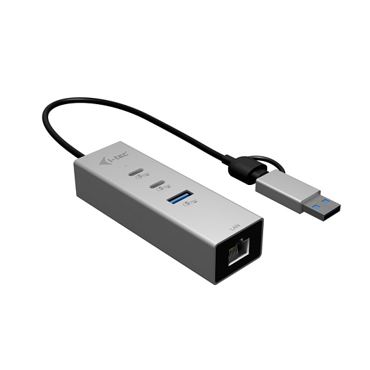 i-tec USB-C/USB-A Metal HUB 3 (2x USB-C, 1x USB-A) Port + 2.5GLAN i-tec USB-C/USB-A Metal HUB 3 (2x USB-C, 1x USB-A) Port + 2.5GLAN