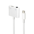 Gembird audio adaptér USB-C (F) na stereo 3.5 mm jack (M) + USB-C (F) pre nabíjanie, 10cm kábel, biely