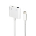 Gembird audio adaptér USB-C (F) na stereo 3.5 mm jack (M) + USB-C (F) pre nabíjanie, 10cm kábel, biely
