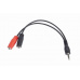 Gembird adaptér 1 x 3.5 mm 4-pin miniJack (M) na 2 x 3.5 mm jack (F) pre zapojenie headsetu do notebooku, 0.2 m