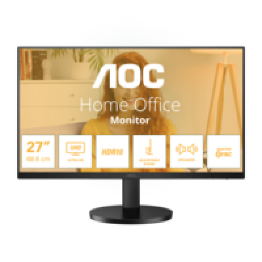 AOC U27B3AF 27"W IPS LED 3840x2160 20 000 000:1 4ms 350cd DP HDMI HAS repro