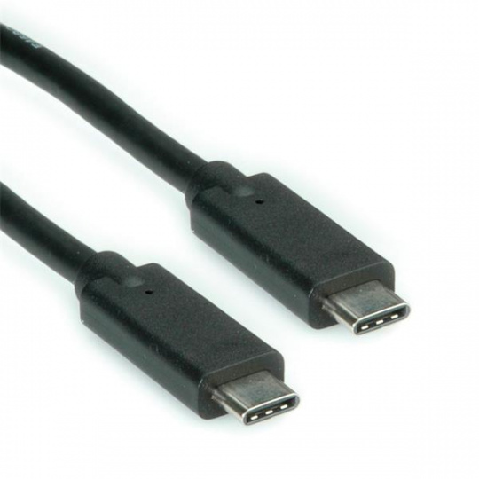 CNS USB 3.1 kábel, Gen2 10Gbps, full pin, C male - C male, 0,5m, čierny