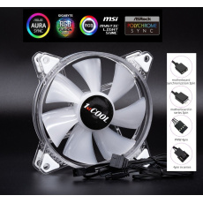 1stCOOL AURA EVO ARGB PWM Crystal 12cm fan