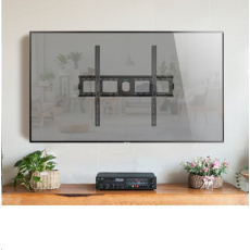 ONKRON Fixed TV Wall Mount for 55 to 100-inch Flat Panel TVs Digital Panels 75 kg, Black, VESA: 75x75 - 800x600