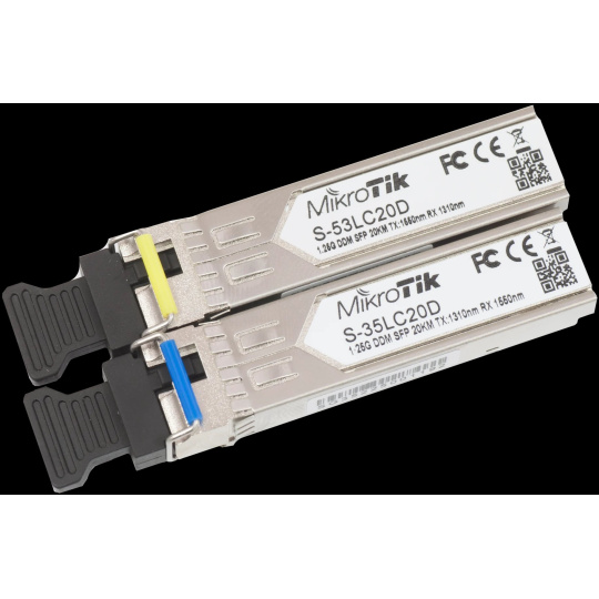 MIKROTIK Pair of SFP modules, S-35LC20D (1.25G SM 20km T1310nm/R1550nm) + S-53LC20D (1.25G SM 20km T1550nm/R1310nm)