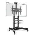 ONKRON Mobile TV Stand for 40-70” TVs with Wheels Shelves Height Adjustable Rolling TV Cart, Black