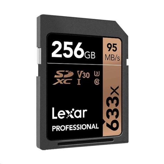 256GB Lexar® Professional 633x SDXC™ UHS-I cards, up to 95MB/s read 45MB/s write C10 V30 U3, Global 256GB Lexar® Professional 633x SDXC™ UHS-I cards, up to 95MB/s read 45MB/s write C10 V30 U3, Global