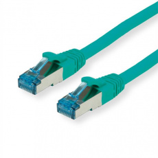 S/FTP (PiMF) Patchkábel LSOH 0,25m Cat6A, zelený, Cu