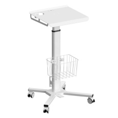 Height-adjustable laptop medical trolley on wheels KRON LMG30, white