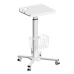 Height-adjustable laptop medical trolley on wheels KRON LMG30, white