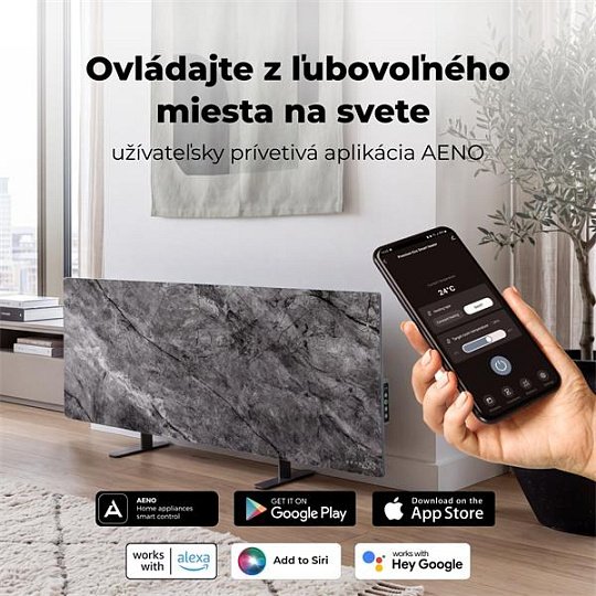 AENO AGH6S Premium Eco Smart Ohrievač, LIMITOVANÁ EDÍCIA, farba antický mramor, LED, WI-FI, max 700W, Infra AENO AGH6S Premium Eco Smart Ohrievač, LIMITOVANÁ EDÍCIA, farba antický mramor, LED, WI-FI, max 700W, Infra