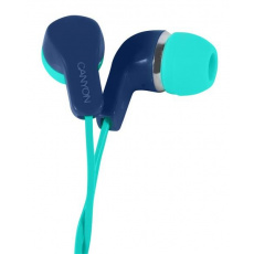 Canyon CNS-CEPM02GBL slúchadlá do uší, pre smartfóny, integrovaný mikrofón a ovládanie, zeleno-modré