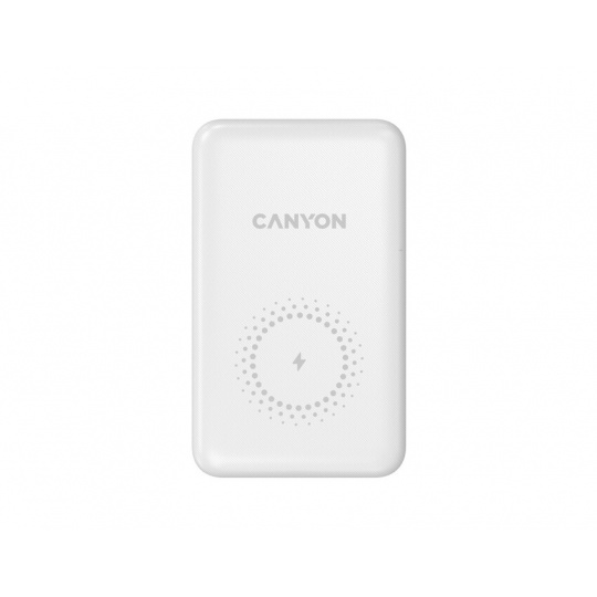 Canyon PB-1001, Powerbank, Li-Pol, 10.000 mAh, Vstup: 1x USB-C, 1x Lightning, Výstup: 1x USB-A, 1x USB-C, bezdr. nab 10W