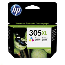 Trojfarebná originálna atramentová kazeta HP 305XL s vysokou výťažnosťou
