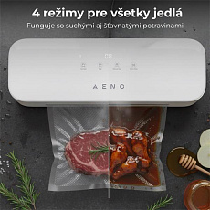 AENO Vákuovacka VS4: 130 W, 70 kPa, 4 režimy (Dry/Moist, Vac+Seal, Seal, Manual), rýchly 15 s cyklus, LED indikácia AENO Vákuovacka VS4: 130 W, 70 kPa, 4 režimy (Dry/Moist, Vac+Seal, Seal, Manual), rýchly 15 s cyklus, LED indikácia