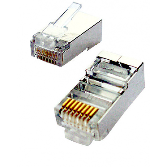 OEM Tienený konektor STP RJ45-8p8c,50µ" Au, lanko, Cat5, (100ks)
