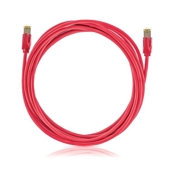 patch kábel Cat6A, STP, LSOH, 10m , červený