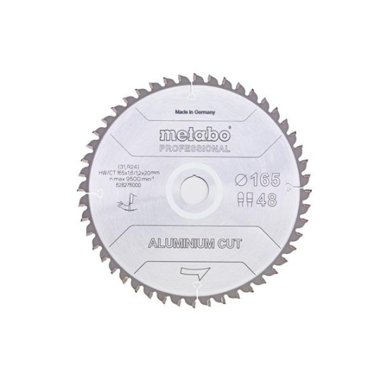 Metabo Aluminiumcutprof 165x20 Z48 FZ/TR -5 °