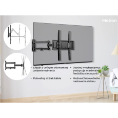 KIVI TV otočný držiak, dve ramená, VESA 100-400 , 32 - 55", čierny KIVI TV otočný držiak, dve ramená, VESA 100-400 , 32 - 55", čierny