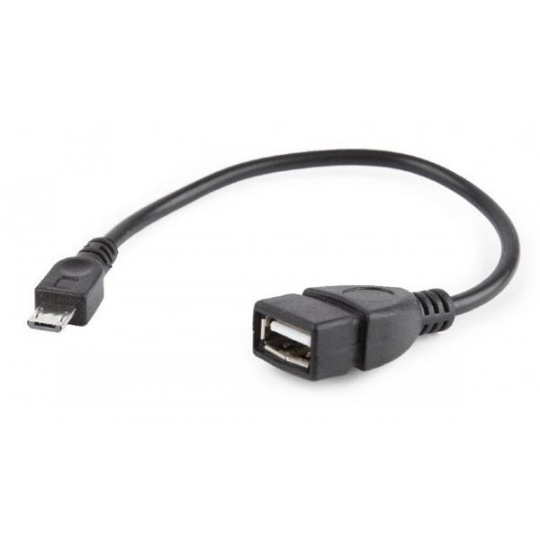 Gembird adaptér OTG Micro-USB (BM) na USB 2.0 (AF) kábel, 0.15 m, čierny