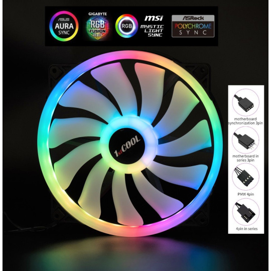 1stCOOL AURA EVO ARGB PWM Ring 20cm fan